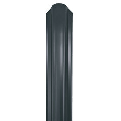 Изображение товара Евроштакетник односторонний П-образный 0,45 мм 118х1500 мм графитовый серый RAL 7024 фигурный срез