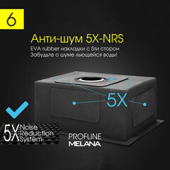 Мойка для кухни Melana ProfLine 50х50х20 см врезная с сифоном сталь (R5050H) - фото 9