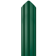Евроштакетник односторонний М-образный 0,4 мм 100х1800 мм зеленый RAL 6005 фигурный срез