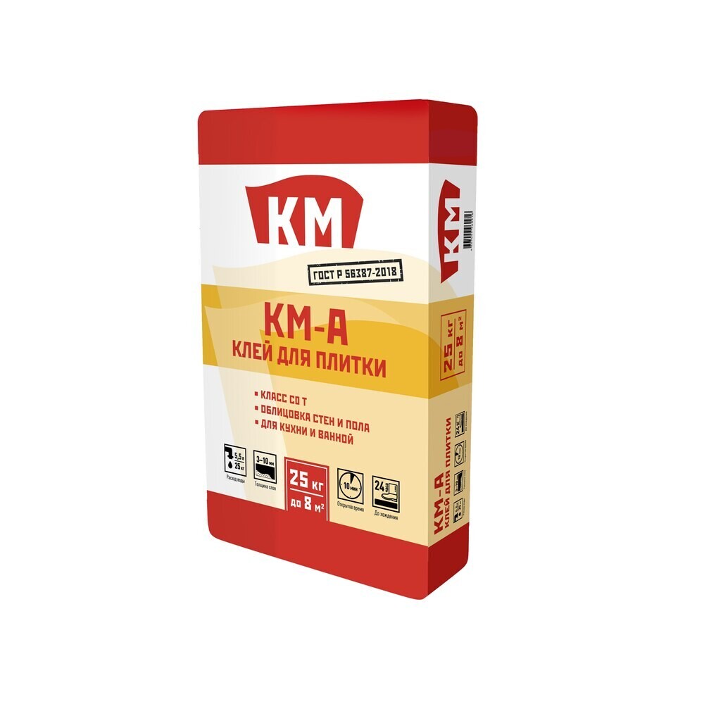 Клей для плитки КМ-А серый класс C0 T 25 кг