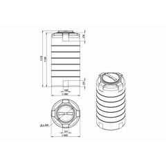 Бочка 300 л полиэтиленовая с крышкой - фото 3
