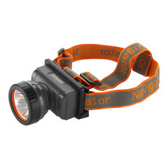 Изображение товара Фонарь налобный Navigator NPT светодиодный 1 LED 2 Вт аккумуляторный Li-Ion 1800 мАч ударопрочный пластик 2 режима (61284)