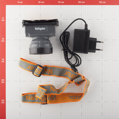 Фонарь налобный Navigator NPT светодиодный 1 LED 2 Вт аккумуляторный Li-Ion 1800 мАч ударопрочный пластик 2 режима (61284) - фото 2