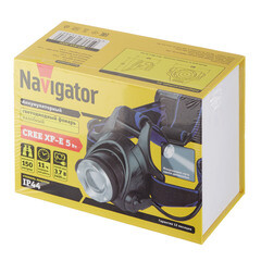 Фонарь налобный Navigator NPT светодиодный 1 LED 5 Вт аккумуляторный Li-Ion 2400 мАч металл/пластик 3 режима (61438) - фото 3