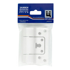 Петля ПНН-80 бабочка универсальная неразъемная 80х55 мм белая - фото 3