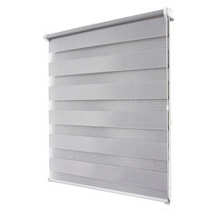 Рулонная штора день-ночь 50х160 см Уют Канзас светло-серая - фото 3