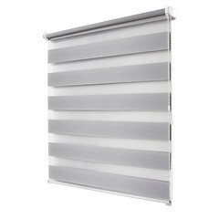 Рулонная штора день-ночь 80х160 см Уют Канзас светло-серая - фото 3