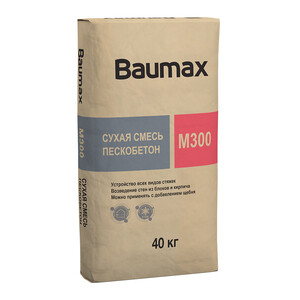 Пескобетон (ЦПС) М300 Baumax 40 кг — купить в Москве: цены, характеристики, отзывы и фото в интернет-магазине Петрович.