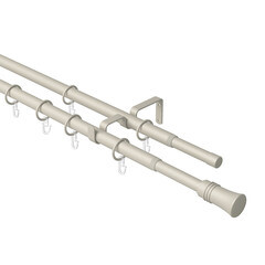 Карниз настенный металлический двухрядный раздвижной 160-300 см d16/19 мм сталь (151.212) - фото 1