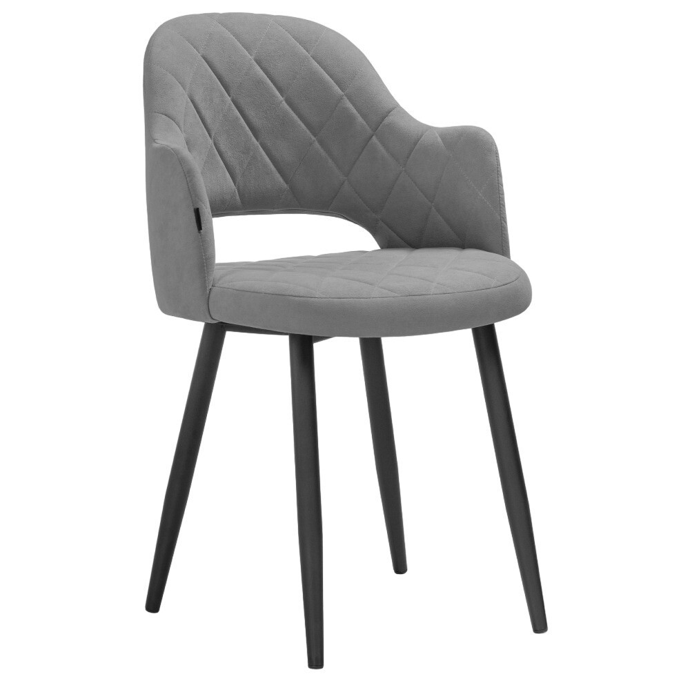 Изображение товара Стул Гутрид серый с металлокаркасом и велюровой обивкой современный дизайн