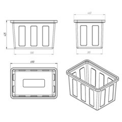 Емкость Экопром 90 л из пищевого полиэтилена синяя - фото 2