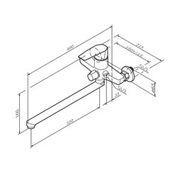 Смеситель для ванны AM.PM Gem хром однорычажный с длинным изливом без лейки (F90A90000) - фото 6