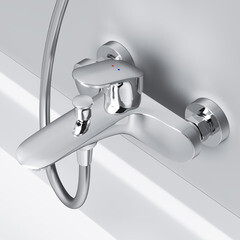 Смеситель для ванны AM.PM Like хром однорычажный с коротким изливом без лейки (F8010016) - фото 9