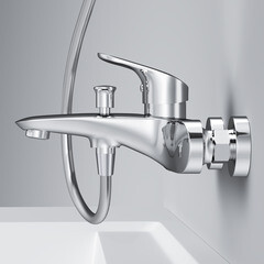 Смеситель для ванны AM.PM Like хром однорычажный с коротким изливом без лейки (F8010016) - фото 8