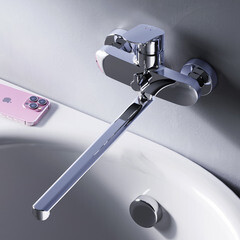 Смеситель для ванны AM.PM Like хром однорычажный с длинным изливом без лейки (F8090016) - фото 11