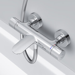 Смеситель для ванны AM.PM Like хром термостатический с коротким изливом без лейки (F8050000) - фото 11