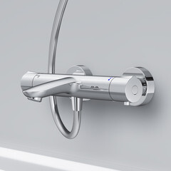 Смеситель для ванны AM.PM Like хром термостатический с коротким изливом без лейки (F8050000) - фото 6