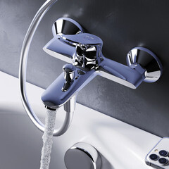 Смеситель для ванны AM.PM Sunny хром однорычажный с коротким изливом без лейки (F85C10000) - фото 7