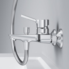 Смеситель для ванны AM.PM X-Joy S хром однорычажный с коротким изливом без лейки (F85B10000) - фото 2