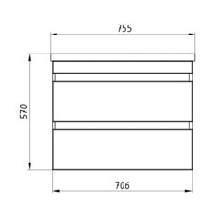 Тумба под раковину АСБ-Мебель Лира 75 см подвесная ясень белый (10676) - фото 4