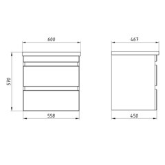 Тумба под раковину АСБ-Мебель Лира 60 см подвесная ясень белый (10675) - фото 3
