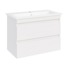 Изображение товара Тумба под раковину АСБ-Мебель Лира 75 см подвесная ясень белый (10676)