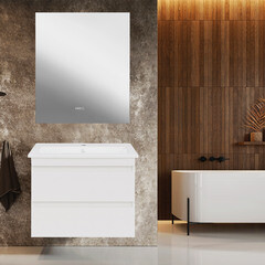 Тумба под раковину АСБ-Мебель Лира 75 см подвесная ясень белый (10676) - фото 5