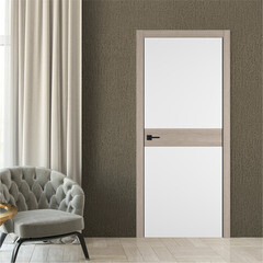 Дверь межкомнатная Urban Н горизонт 700х2000 мм ПВХ эмалекс белая глухая с замком и петлями - фото 3