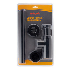 Сифон для раковины Wirquin Linies 1 1/4х32 мм с выпуском d65 мм с отводом черный (30987099) - фото 4