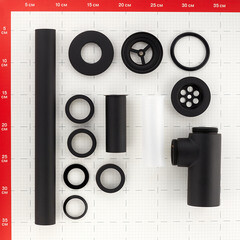 Сифон для раковины Wirquin Linies 1 1/4х32 мм с выпуском d65 мм с отводом черный (30987099) - фото 3