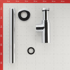 Сифон для раковины Wirquin Linies 1 1/4х32 мм без выпуска с отводом хром (31608002/30987189) - фото 2