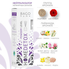 Аромадиффузор с палочками Bago home Пудровый детокс 100 мл - фото 5