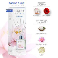 Аромадиффузор с палочками Bago home Водяная лилия 100 мл - фото 5