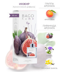 Аромадиффузор с палочками Bago home Инжир 50 мл - фото 6