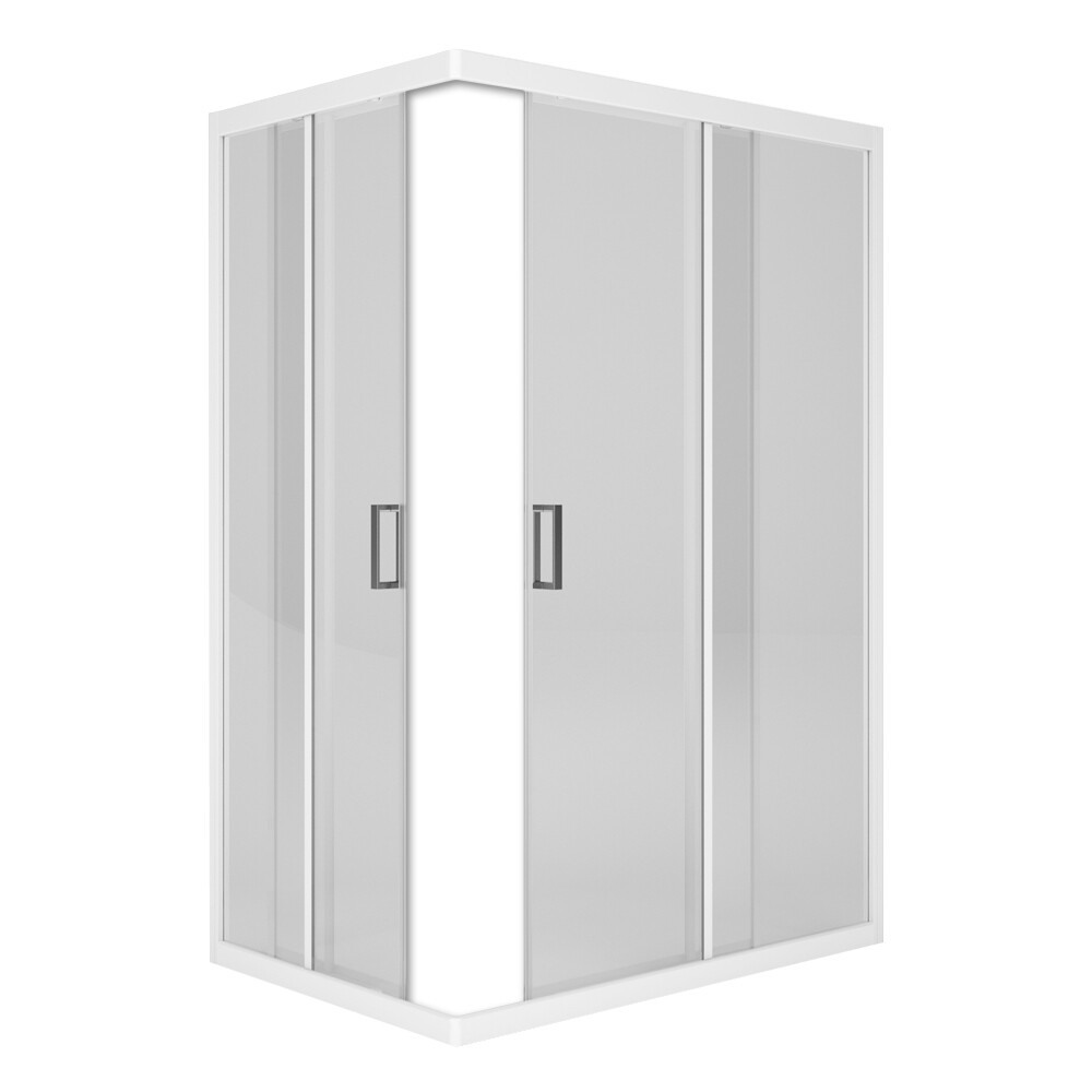 Изображение товара Душевой уголок Метакам Universal 120х80см белый стекло 4мм раздвижная дверь