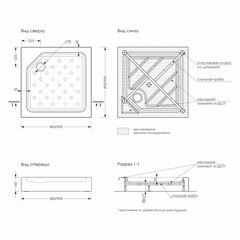 Поддон Метакам Universal акриловый 90х90х16 см квадрат белый низкий (АПS_011738) - фото 2