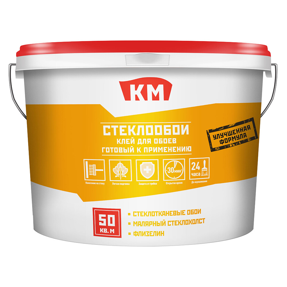 Изображение товара Клей для стеклообоев КМ готовый 50 кв.м 10 кг