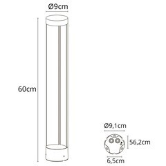 Светильник светодиодный садово-парковый Arte Lamp New York черный 600 мм 4000К 10 Вт IP54 (A1660PA-1BK) - фото 2