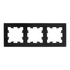 Рамка Systeme Electric AtlasDesign Nature трехместная черная (ATN321003) - фото 1