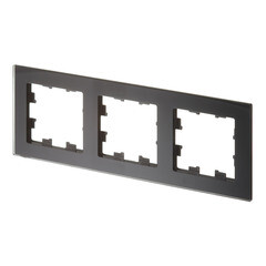 Рамка Systeme Electric AtlasDesign Nature трехместная черная (ATN321003) - фото 2