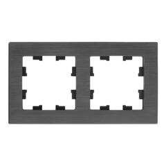 Рамка Systeme Electric AtlasDesign Nature двухместная металл оникс (ATN312302) - фото 1