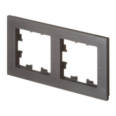 Рамка Systeme Electric AtlasDesign Nature двухместная металл оникс (ATN312302) - фото 3