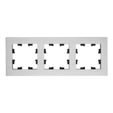 Рамка Systeme Electric AtlasDesign Nature трехместная серебро (ATN312103)