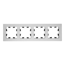 Рамка Systeme Electric AtlasDesign Nature четырехместная серебро (ATN312104)