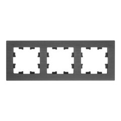 Рамка Systeme Electric AtlasDesign Nature трехместная металл оникс (ATN312303) - фото 1