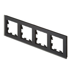 Рамка Systeme Electric AtlasDesign Nature четырехместная черная (ATN331004) - фото 3