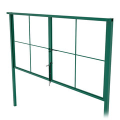 Ворота распашные каркас со столбами 4х1,85 м зеленые RAL 6005 - фото 1