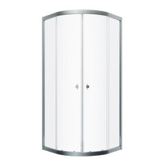 Изображение товара Душевой уголок Triton Альфа хром 80х80х185 см полукруг стекло прозрачное 4 мм (Щ0000056788)
