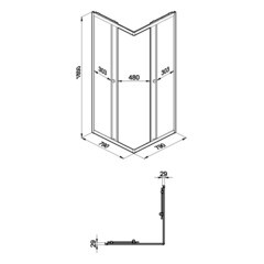 Душевой уголок Triton Вента хром 80х80х185 см квадрат стекло прозрачное 4 мм (Щ0000057861) - фото 2