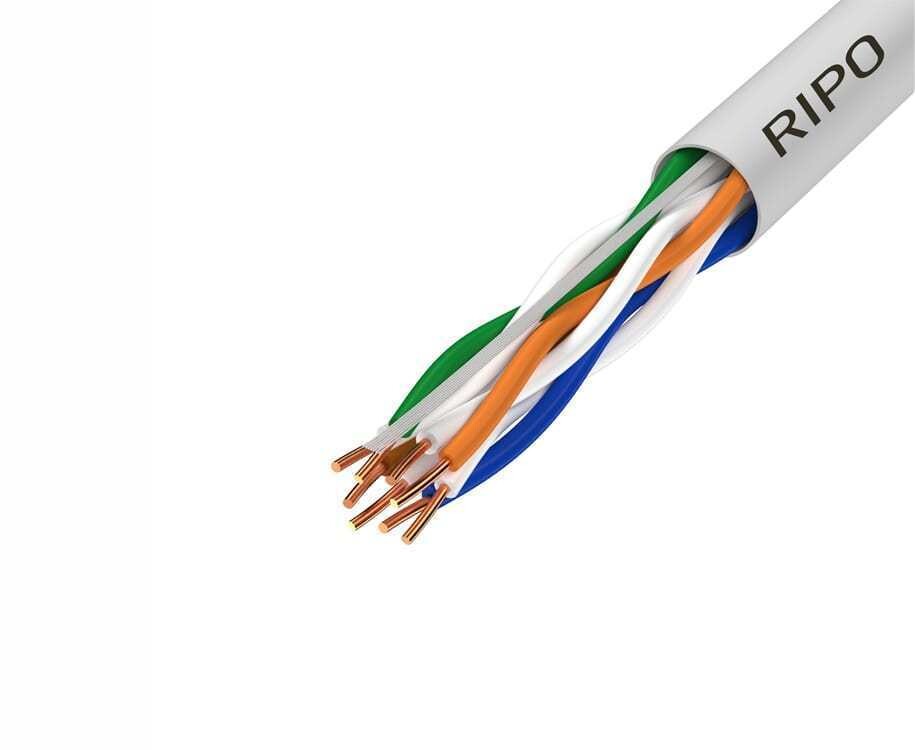 Изображение товара Интернет-кабель (витая пара) UTP 24 AWG CAT5e 4х2х0,49 мм Ripo серый (50 м)